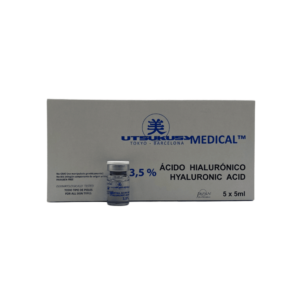 35 Hyaluronsäure Serum steriles Microneedling Serum Ampulle und Verpackung