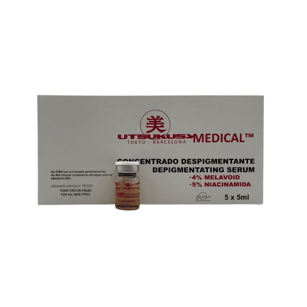 Depigmentierung Serum steriles Microneedling Serum Ampulle und Verpackung