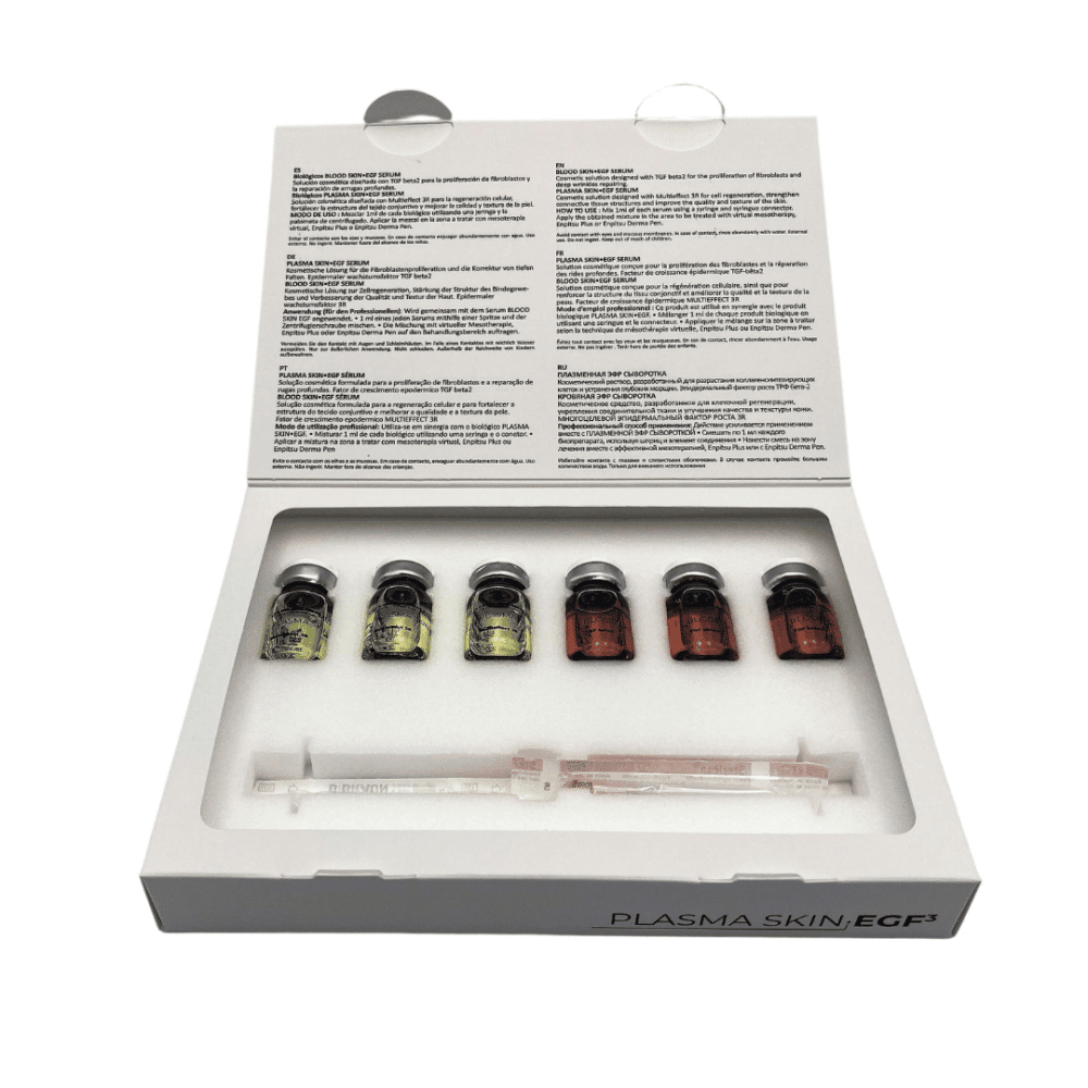 Plasma Skin EGF steriles Microneedling Serum Set 6mal Ampulle