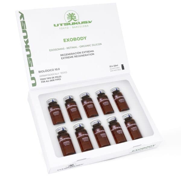 EXOBODY Cocktail 10x10ml Ampullen - Steriler Anti-Aging Körper-Cocktail mit Centella Asiatica Exosomen von Utsukusy Cosmetics für professionelle Microneedling und Mesotherapie Behandlungen